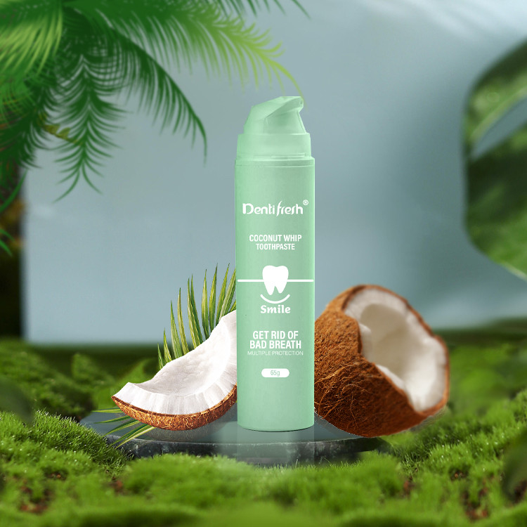 Non irritanti denti biologici sbiancamento naturale pompa bottiglia dentifrici Limone Mango Sapore di fragole