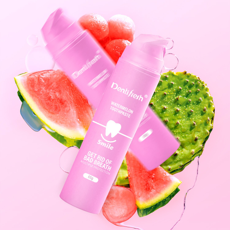 Non irritanti denti biologici sbiancamento naturale pompa bottiglia dentifrici Limone Mango Sapore di fragole