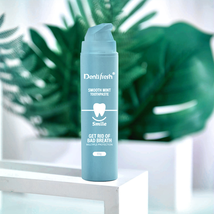 Non irritanti denti biologici sbiancamento naturale pompa bottiglia dentifrici Limone Mango Sapore di fragole