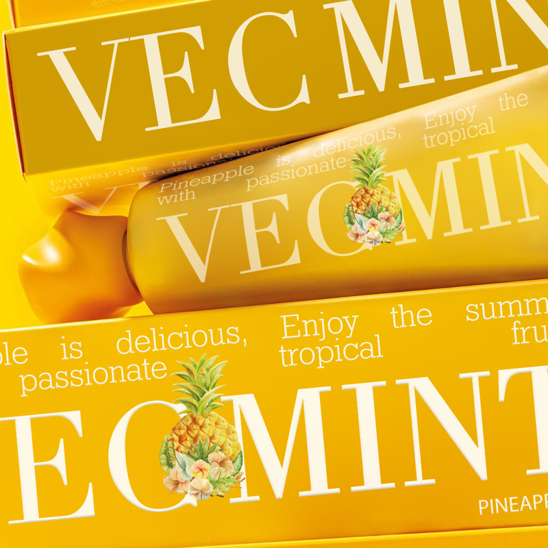 Tubo di alluminio di etichetta privata sbiancante denti idrossiapatite frutta alito fresco rimuovere le macchie sbiancante dentifricio