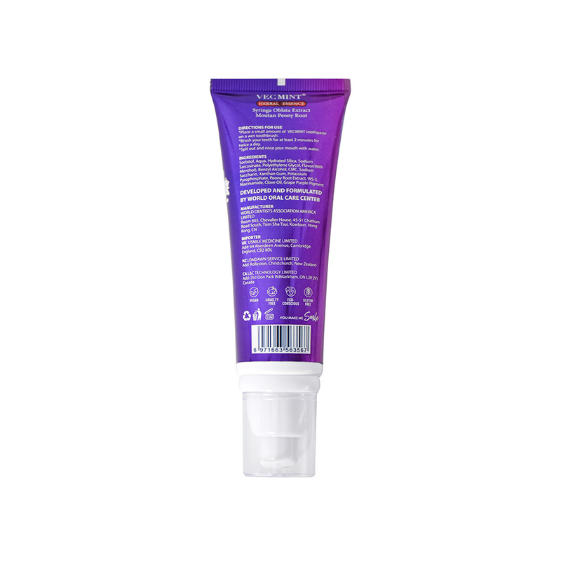 VECMINT ERBAL ESENCE Niacinamide dentifricio sbiancante 100g per denti sani vendita a caldo Fabbrica consegna diretta