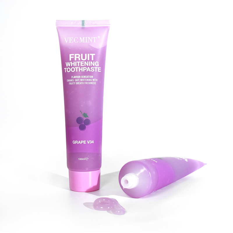 VECMINT frutta sbiancante dentifricio 100g fragola anguria uva limone per denti sani fabbrica vendita a caldo consegna diretta