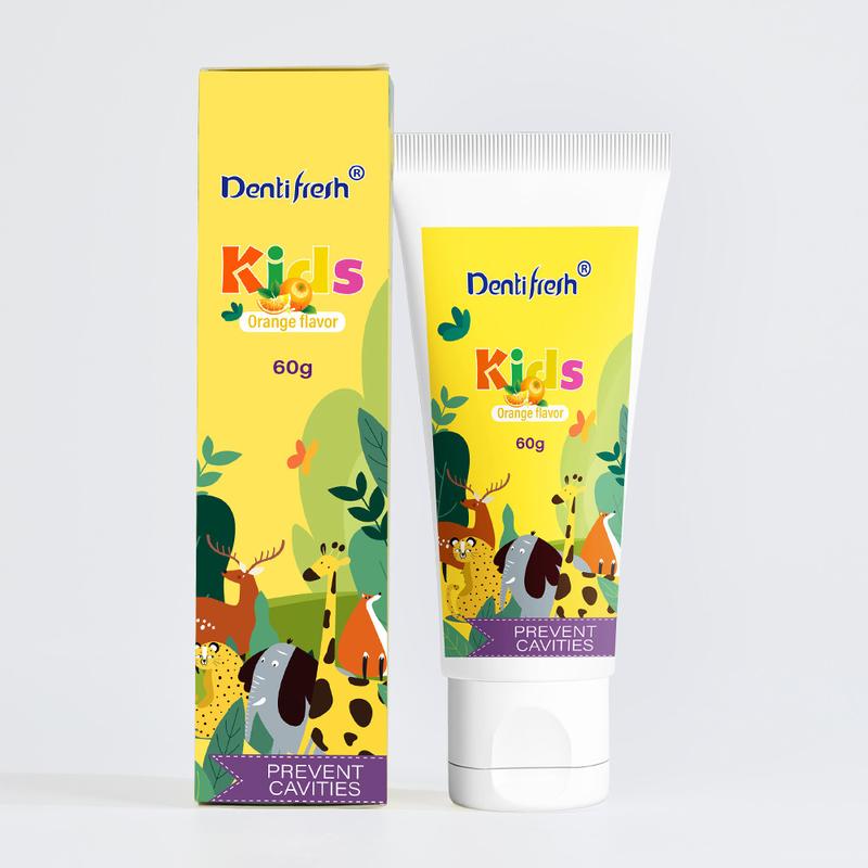 DENTIFRESH 60 g Pasta dentale con sapore arancione Pasta dentale con sapore arancione Pasta dentale per bambini Pasta dentale di piccola capacità