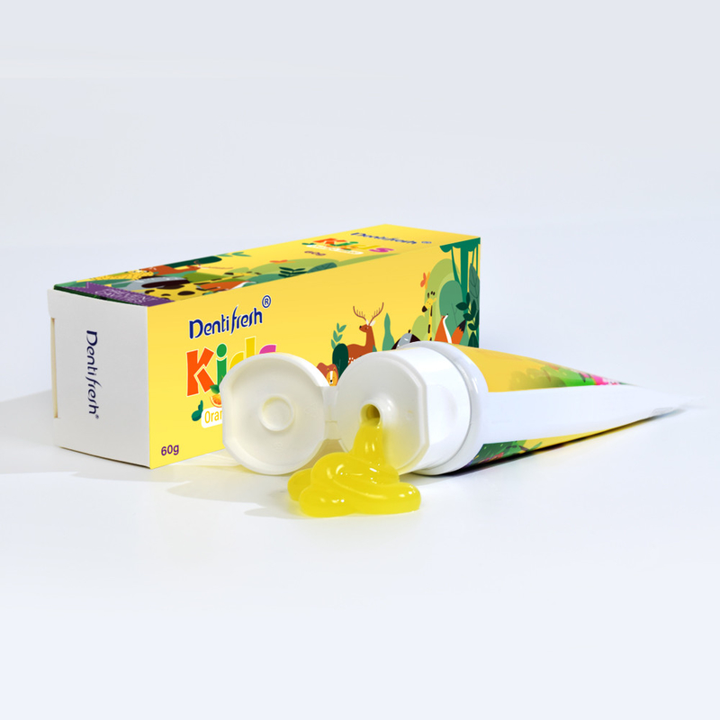 DENTIFRESH 60 g Pasta dentale con sapore arancione Pasta dentale con sapore arancione Pasta dentale per bambini Pasta dentale di piccola capacità