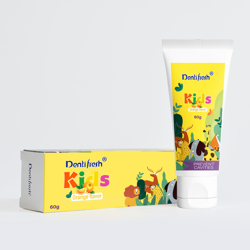 DENTIFRESH 60 g Pasta dentale con sapore arancione Pasta dentale con sapore arancione Pasta dentale per bambini Pasta dentale di piccola capacità