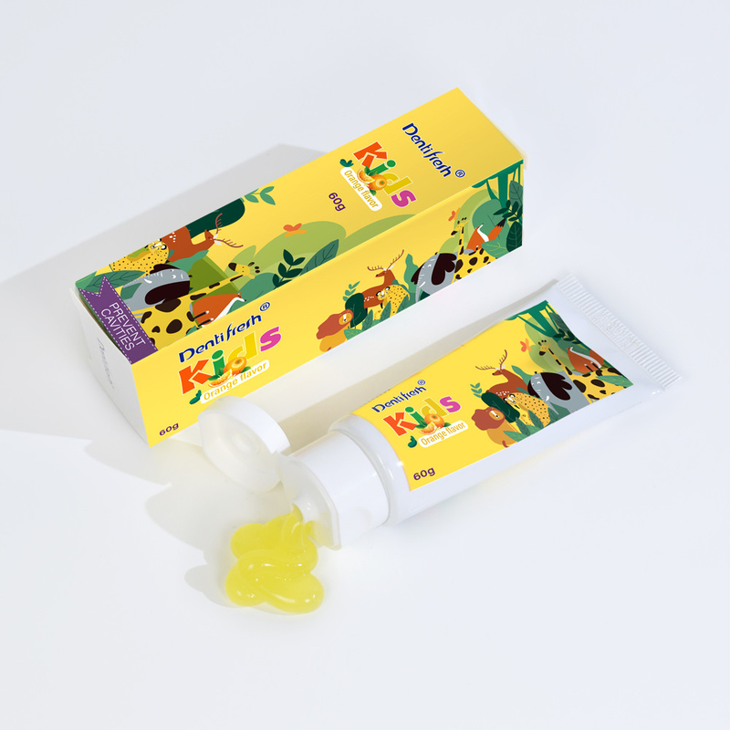 DENTIFRESH 60 g Pasta dentale con sapore arancione Pasta dentale con sapore arancione Pasta dentale per bambini Pasta dentale di piccola capacità