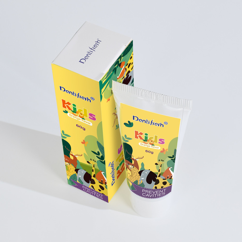 DENTIFRESH 60 g Pasta dentale con sapore arancione Pasta dentale con sapore arancione Pasta dentale per bambini Pasta dentale di piccola capacità