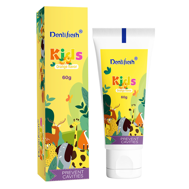 DENTIFRESH 60 g Pasta dentale con sapore arancione Pasta dentale con sapore arancione Pasta dentale per bambini Pasta dentale di piccola capacità