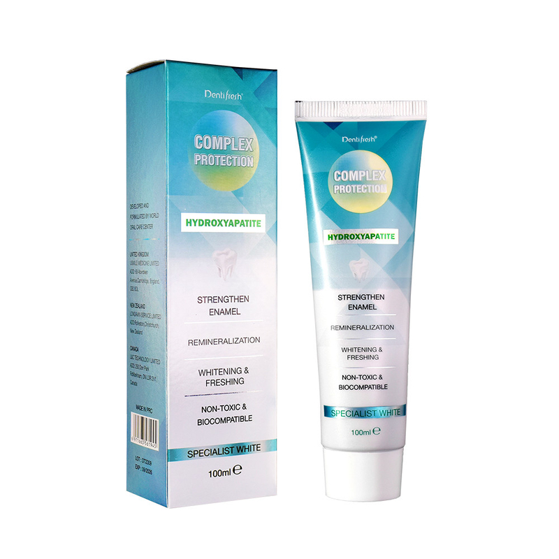 DENTIFRESH 100 g di dentifricio a base di idrossiapatite, dentifricio a sapore di menta, dentifricio per adulti, dentifricio con logo personalizzato
