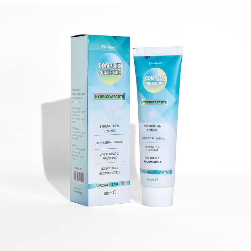 DENTIFRESH 100 g di dentifricio a base di idrossiapatite, dentifricio a sapore di menta, dentifricio per adulti, dentifricio con logo personalizzato
