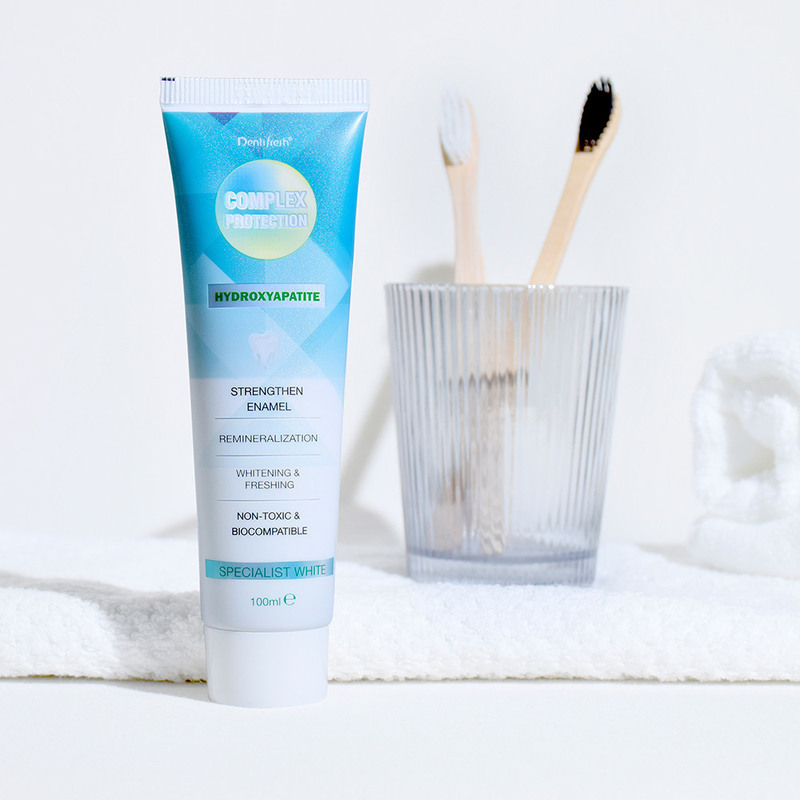 DENTIFRESH 100 g di dentifricio a base di idrossiapatite, dentifricio a sapore di menta, dentifricio per adulti, dentifricio con logo personalizzato