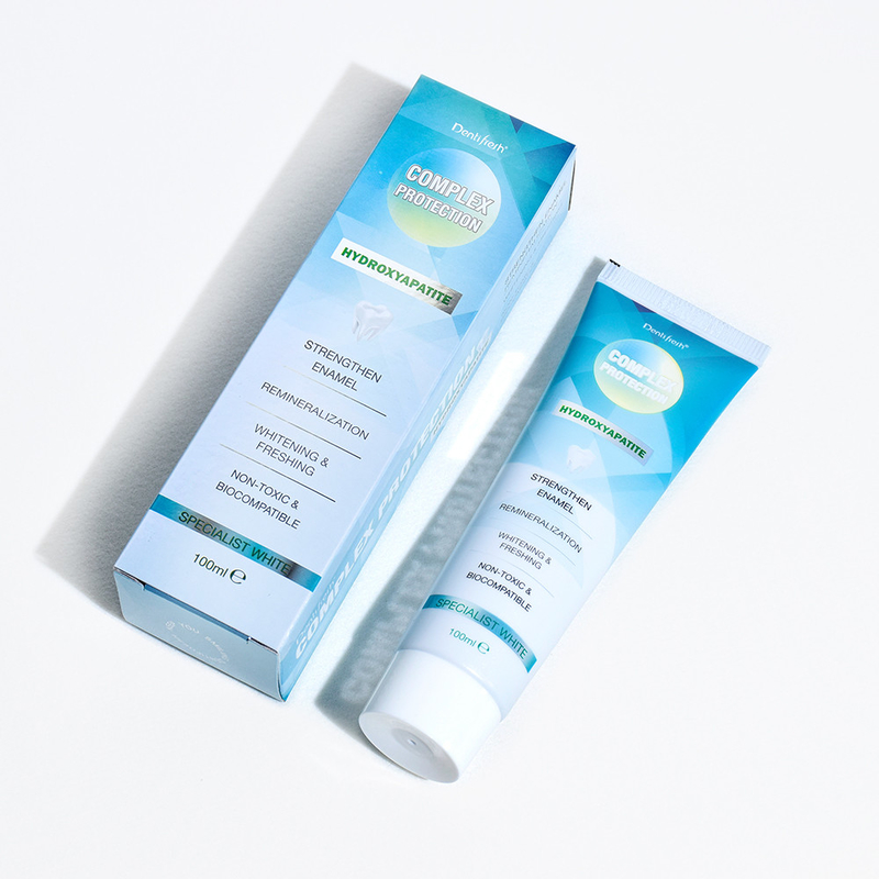 DENTIFRESH 100 g di dentifricio a base di idrossiapatite, dentifricio a sapore di menta, dentifricio per adulti, dentifricio con logo personalizzato