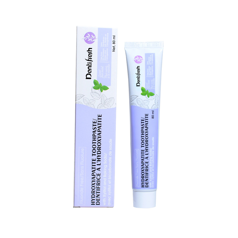 Fluoruro di dentifricio - dentifricio gratuito, 80 ml - Formula di idrossiapatite con xilitolo e bicarbonato di sodio per la salute orale
