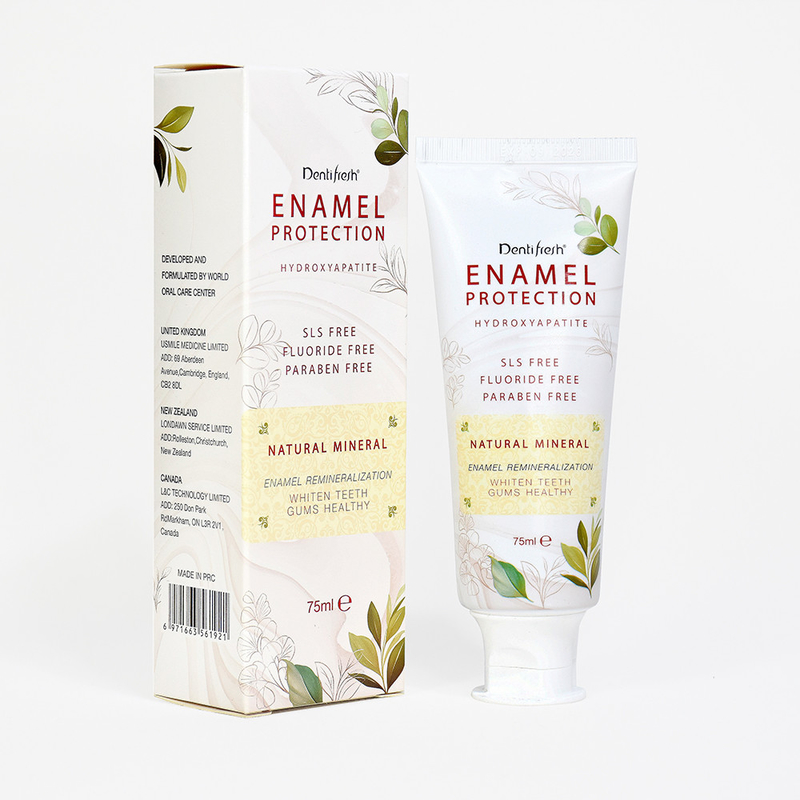 Dentifresh 75 ml dentifricio - SLS idrossiapatite - libero fluoruro libero con minerale naturale per la rimineralizzazione dello smalto