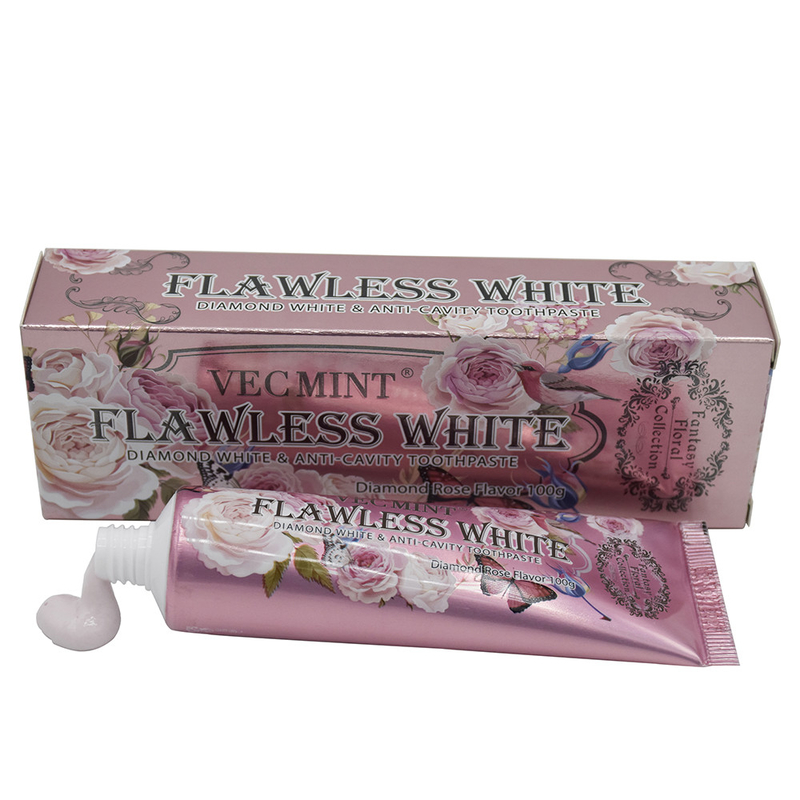 VECMINT rosa dentifricio 100g dentifricio per denti sani collezione floreale di lusso vendita calda fabbrica consegna diretta