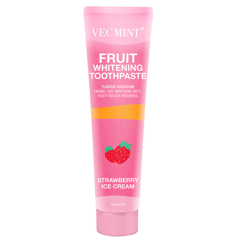 Vecmint 100ml Frutta - Set di dentifrici sbiancanti aromatizzati - 4 deliziosi sapori, smalto - sbiancante sicuro e freschezza fruttata