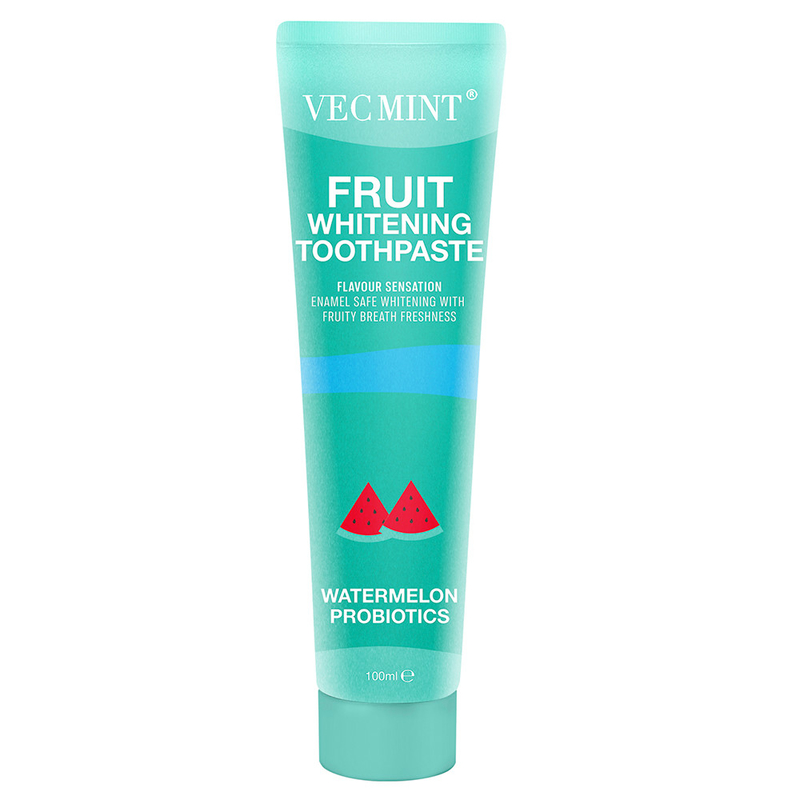 Vecmint 100ml Frutta - Set di dentifrici sbiancanti aromatizzati - 4 deliziosi sapori, smalto - sbiancante sicuro e freschezza fruttata