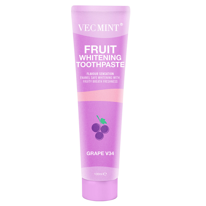 Vecmint 100ml Frutta - Set di dentifrici sbiancanti aromatizzati - 4 deliziosi sapori, smalto - sbiancante sicuro e freschezza fruttata
