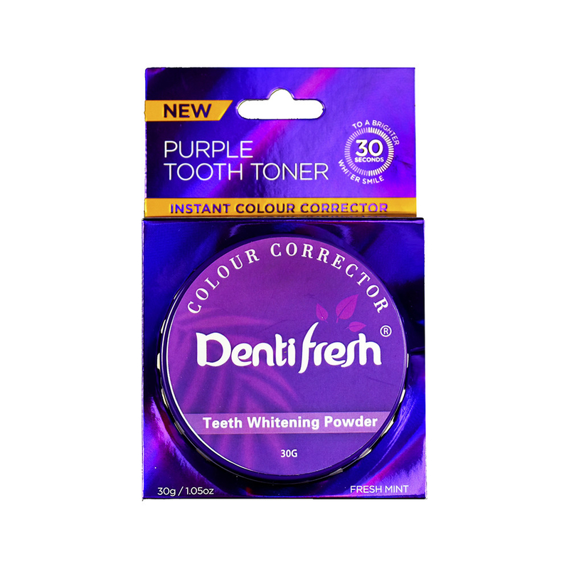 Nuovo DentiTonore dentale viola fresco - Corretore di colore istantaneo Polvere sbiancante dentale, 30G