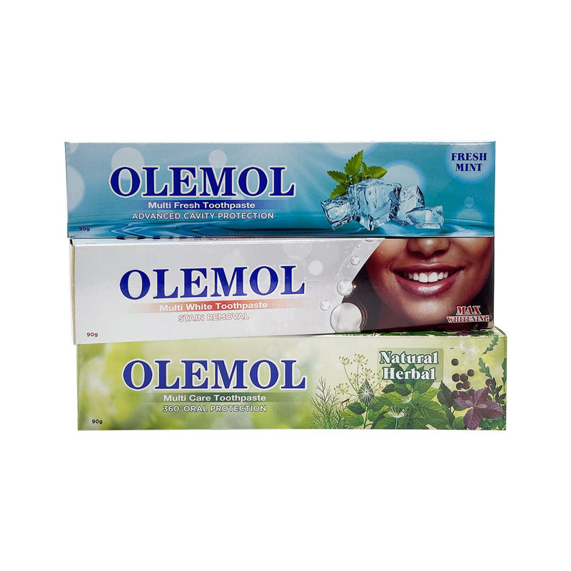 OLEMOL Multi White Toothpaste 90g - Formula Max di sbiancamento e rimozione delle macchie per un'efficace sbiancamento dei denti e cura orale quotidiana