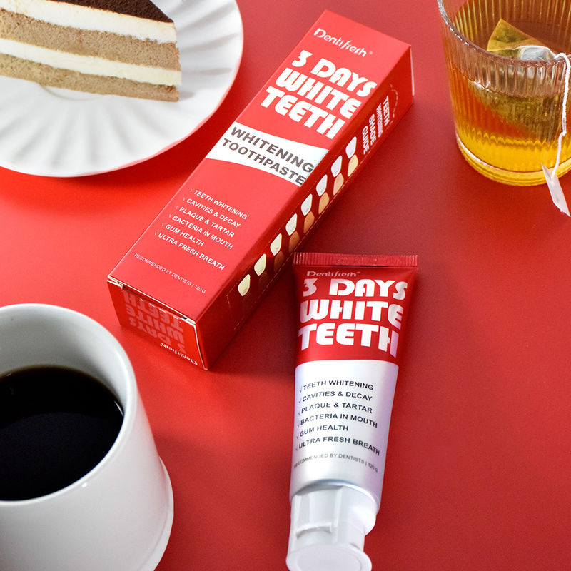 Dentifricio sbiancante avanzato per 3 giorni con fitato di sodio per un sorriso più luminoso