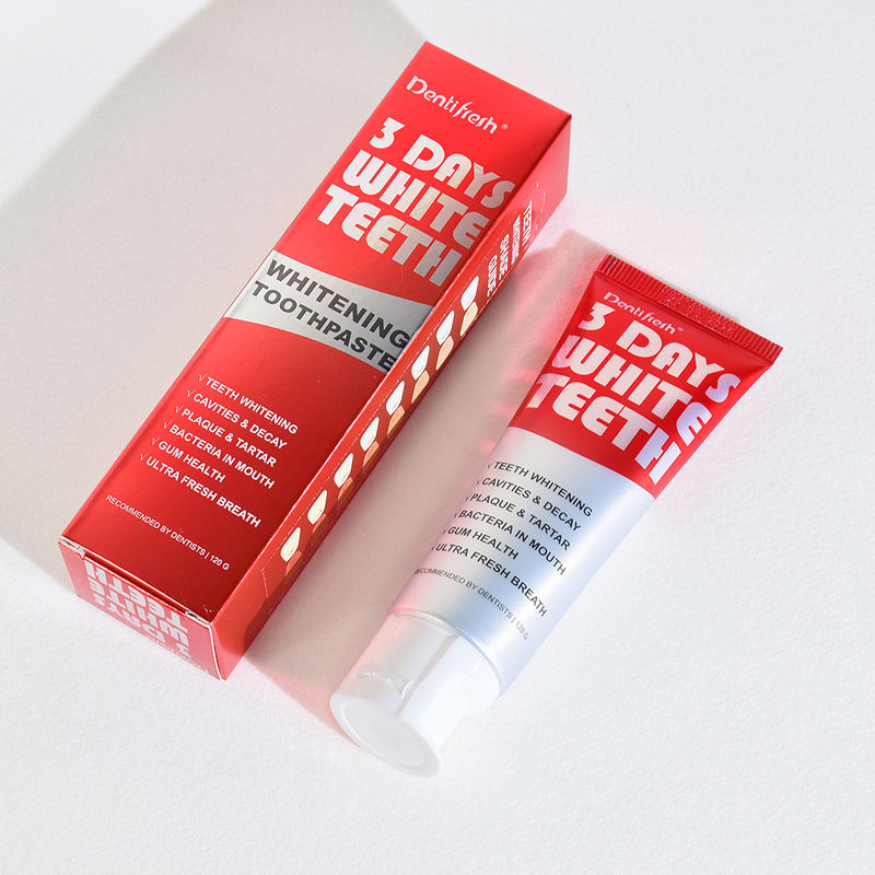 Dentifricio sbiancante avanzato per 3 giorni con fitato di sodio per un sorriso più luminoso