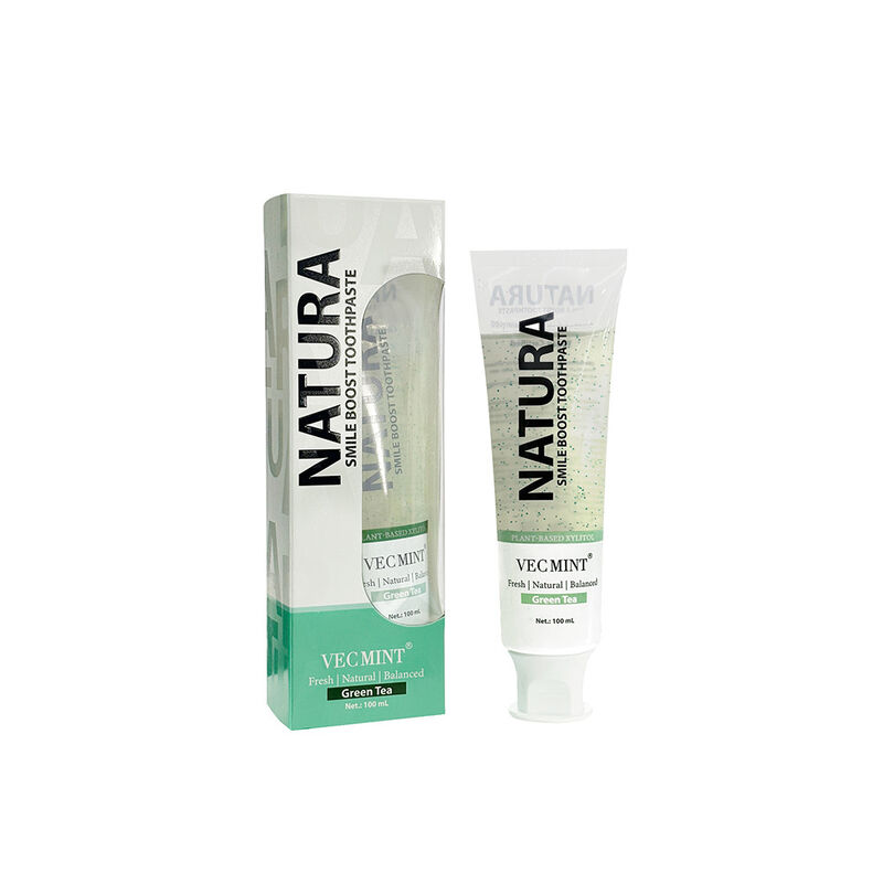 NATURA VECMINT Smiling Boost dentifricio - Sapore di tè verde naturale a base vegetale Fresco e bilanciato Pasta per la cura orale 100 ml