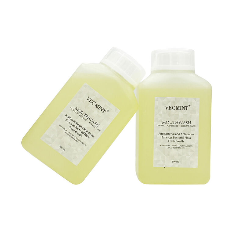 VECMINT Probiotico Difesa Acqua bocca a base di erbe - Antibatterico Anti-cavità Risciacquo orale (Bilancia la flora batterica e respiro fresco) 500 ml all'ingrosso