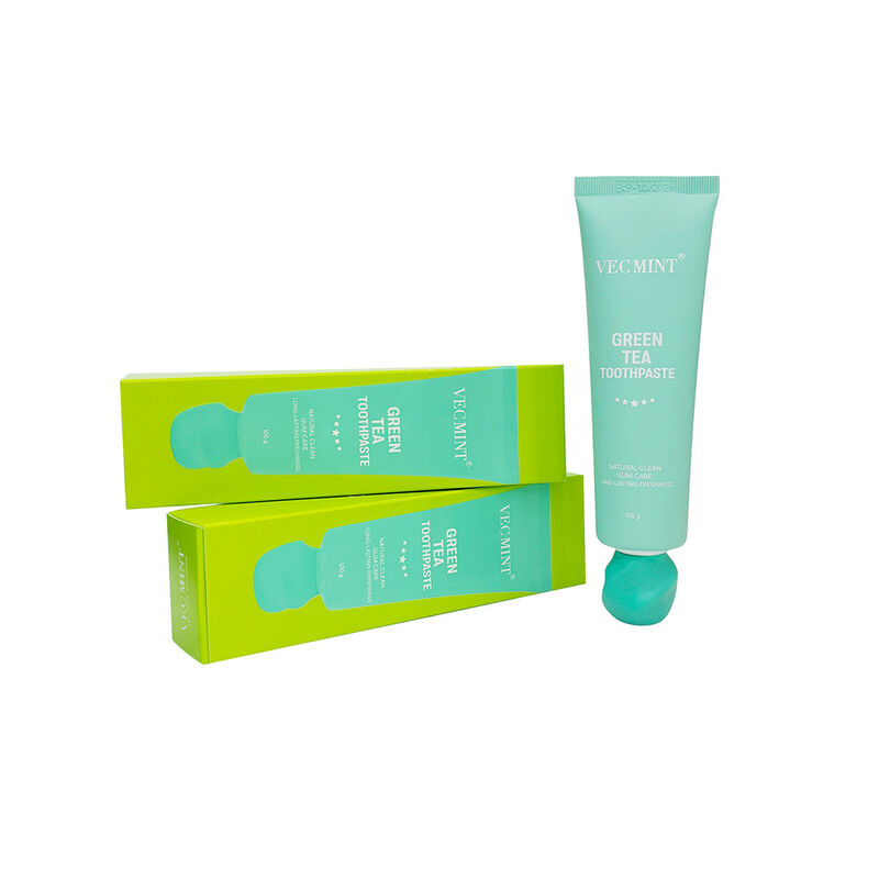 Pasta per denti a base di tè verde fresco e duraturo tutto il giorno VECMINT - 100% ingredienti naturali, cura orale pulita e naturale (100g)
