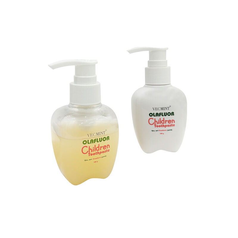 Dentifricio per bambini OLAFluor di VECMINT - Flacone con pompa da 100 g, gusto fragola, dentifricio sicuro per l'igiene orale quotidiana dei bambini