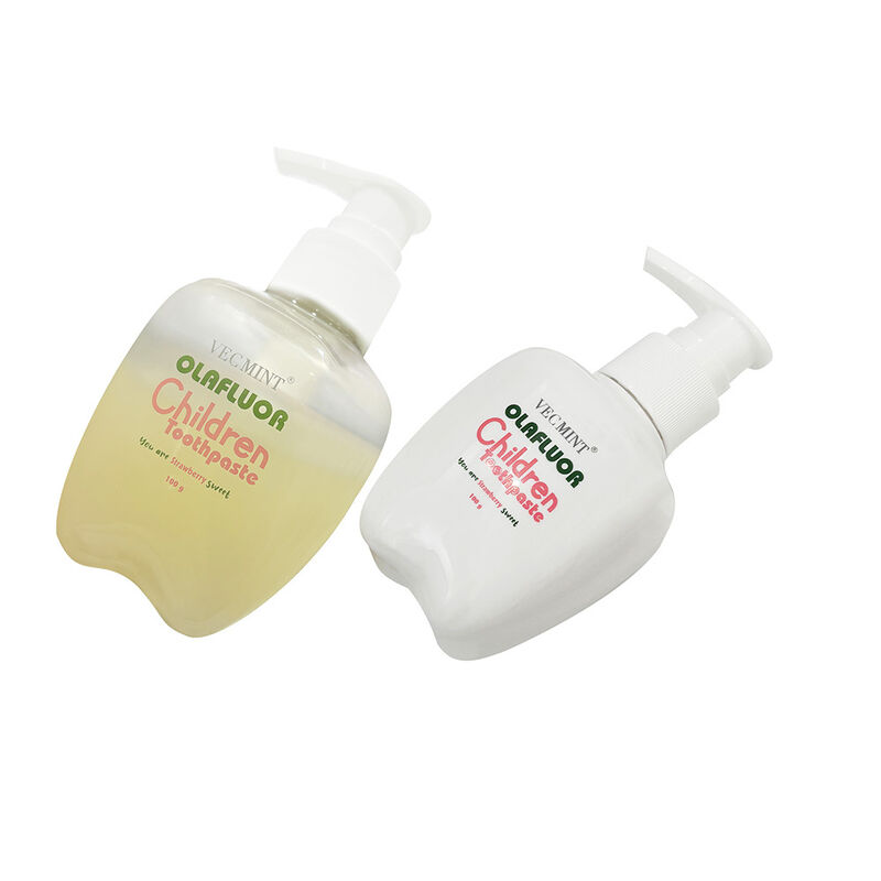 Dentifricio per bambini OLAFluor di VECMINT - Flacone con pompa da 100 g, gusto fragola, dentifricio sicuro per l'igiene orale quotidiana dei bambini