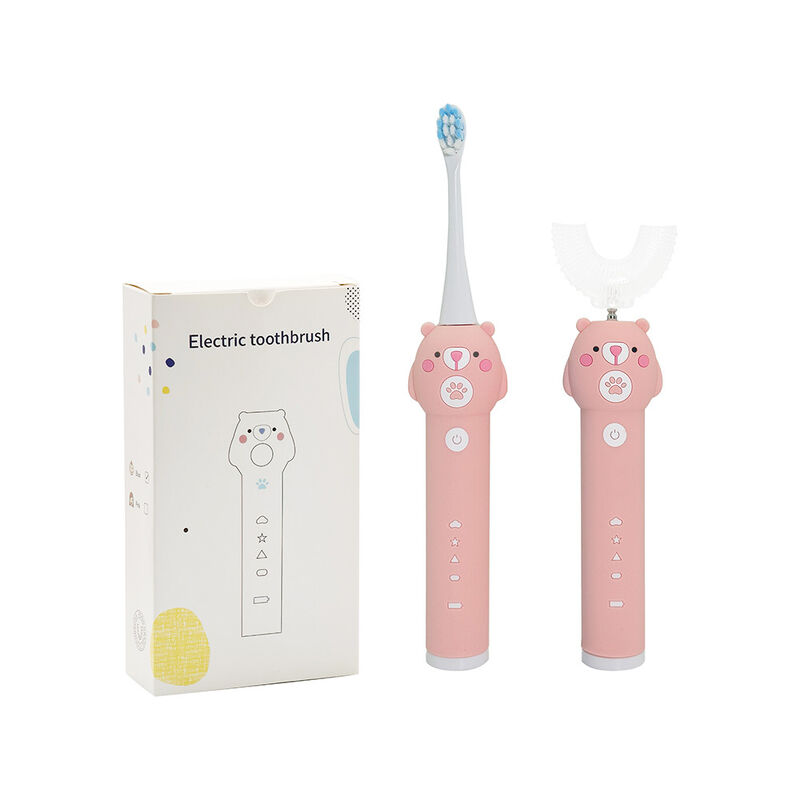 Spazzolino da denti elettrico per bambini Baby Blue Bear - 2 testine (setole morbide) Spazzolino sonico impermeabile con 3 modalità per bambini dai 3 ai 15 anni Kit per l'igiene orale