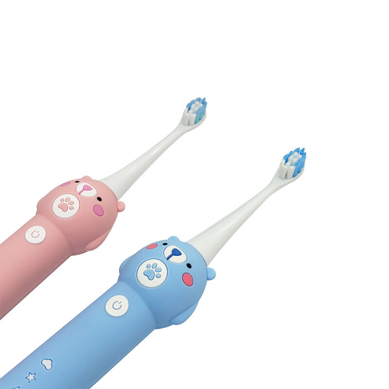 Spazzolino da denti elettrico per bambini Baby Blue Bear - 2 testine (setole morbide) Spazzolino sonico impermeabile con 3 modalità per bambini dai 3 ai 15 anni Kit per l'igiene orale
