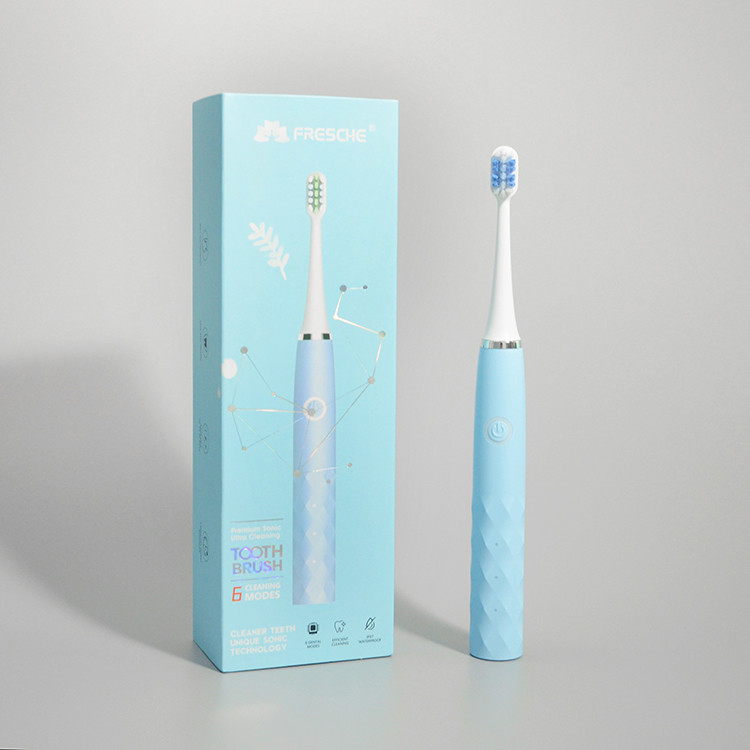 Spazzolino da denti elettrico IPX7 dello spazzolino da denti 6 di viaggio di modo di cura senza cordone ricaricabile della gomma